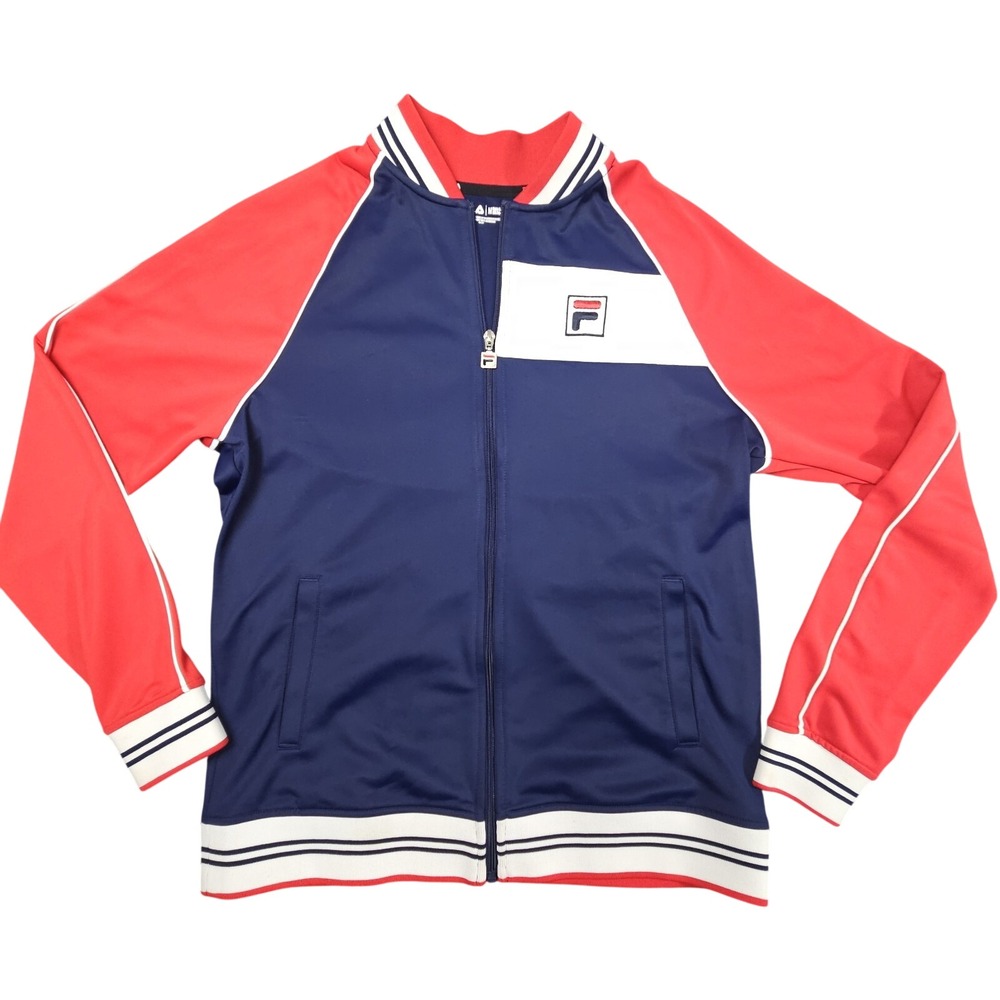 Fila Track Jacket‎ Y2K Mens Medium Retro Colorblock Red Blue Street Performance